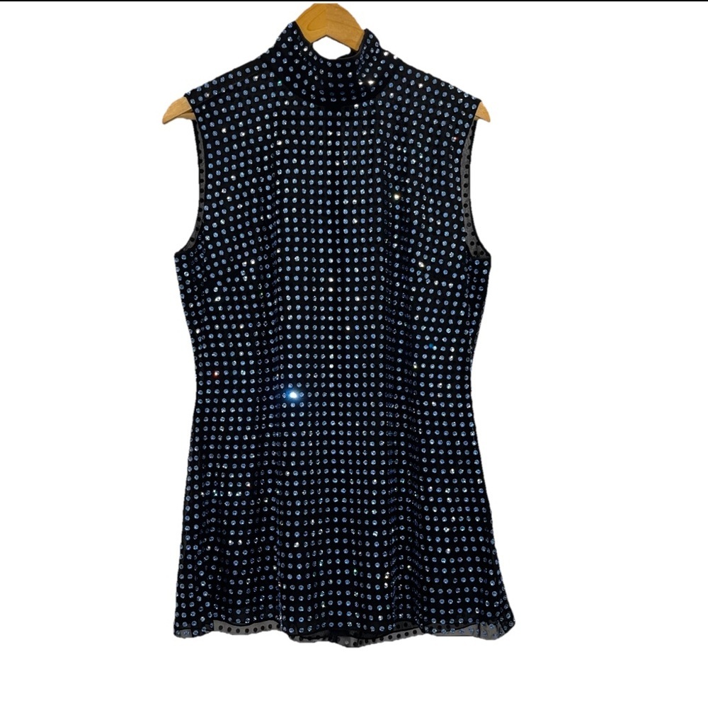 16ARLINGTON Luna Dress US 10 UK 14 Crystal Blue Black Mini Tunic Cocktail NWT - Picture 6 of 15
